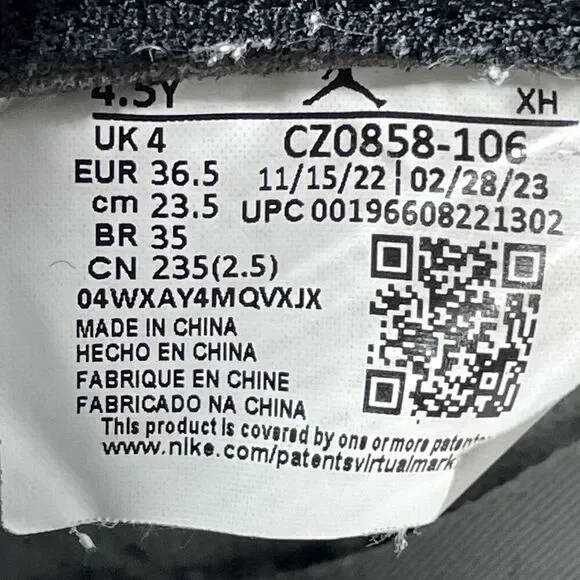 Nike Air Jordan 1 Retro Low OG White/Red CZ0858-106 Shoes 4.5Y Women's Size 6 - Picture 9 of 9